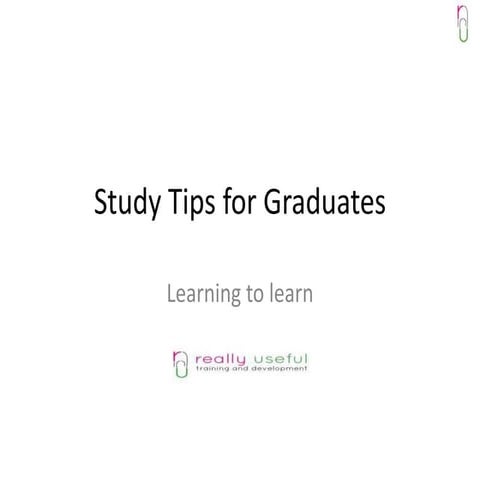 Study tips for graduates