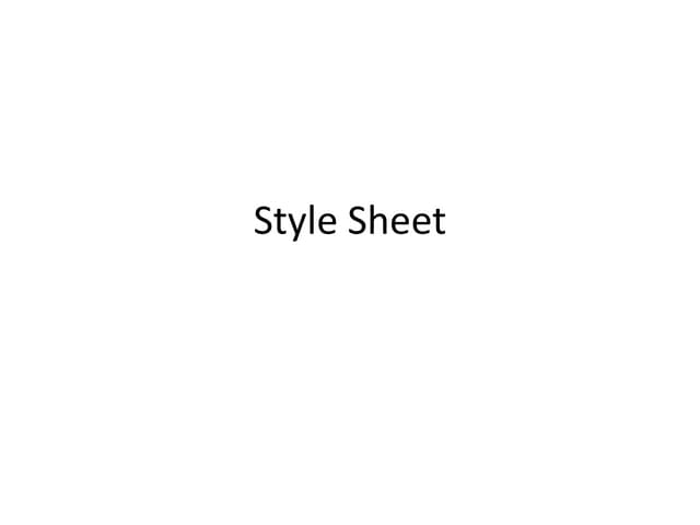 Style sheet