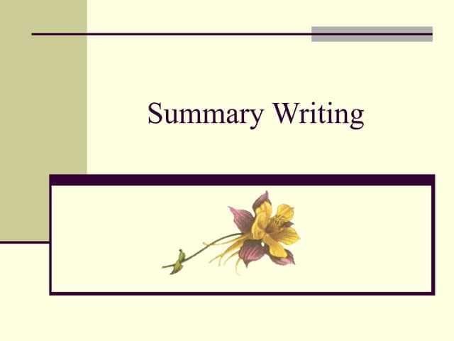 Summary writing