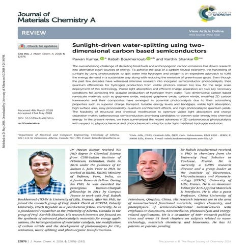 Sunlight-driven water-splitting using twodimensional carbon based semiconductors