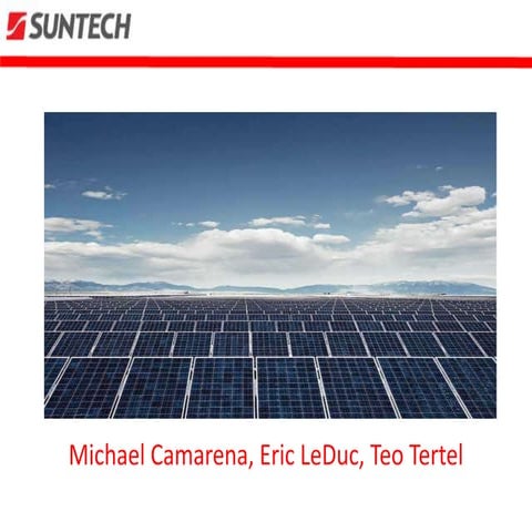 Suntech Solar Strategic Analysis