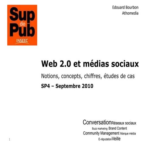 Conférence Sup de Pub - Web 2.0 et médias sociaux - Septembre 2010