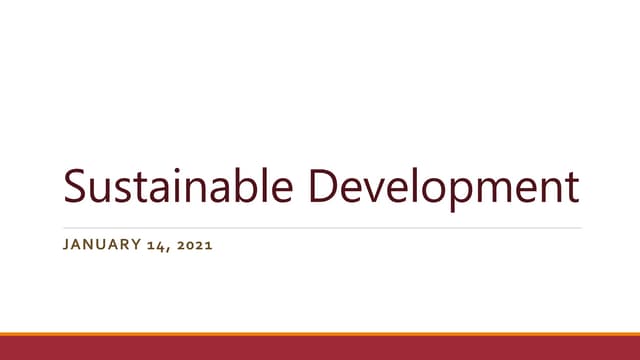 Sustainable development