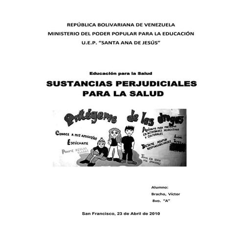 SUSTANCIAS PERJUDICIALES PARA LA SALUD