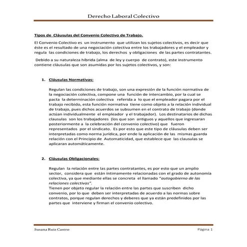 Cláusulas del Convenio Colectivo