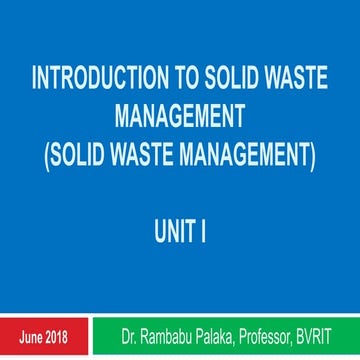 Introduction to Solid Waste Management
