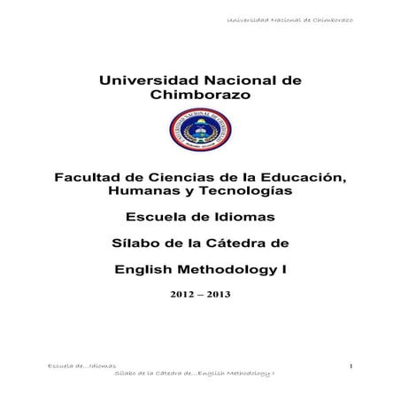 Syllabo methodology i 2012 13