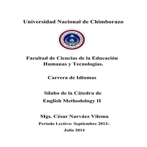 Syllabus Methodology UNACH