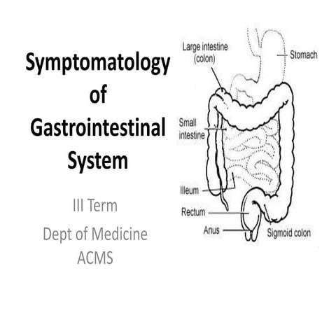 Symptomatology of Gastrointestinal System