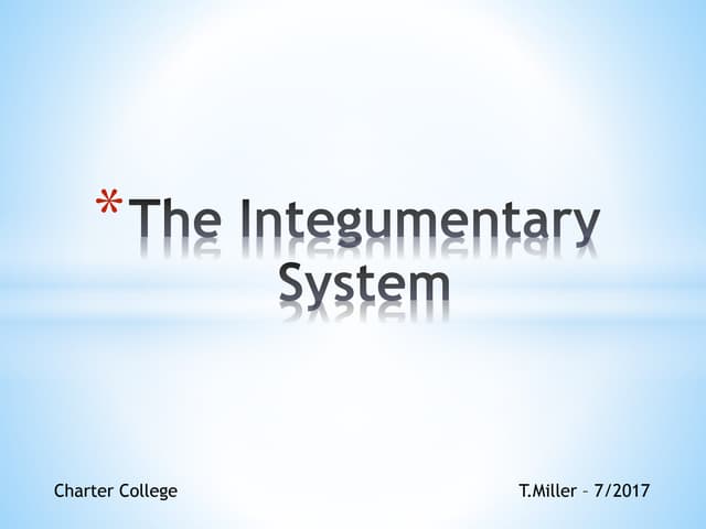 The Integumentary System