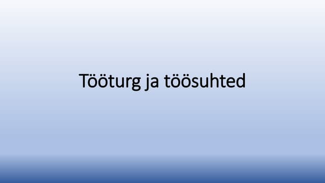 T00turg ja t00suhted
