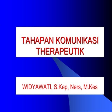 Tahapan komunikasi taraputik