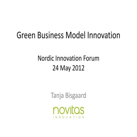 Tanja Bisgaard at Innovation Forum in Reykjavik, May 2012