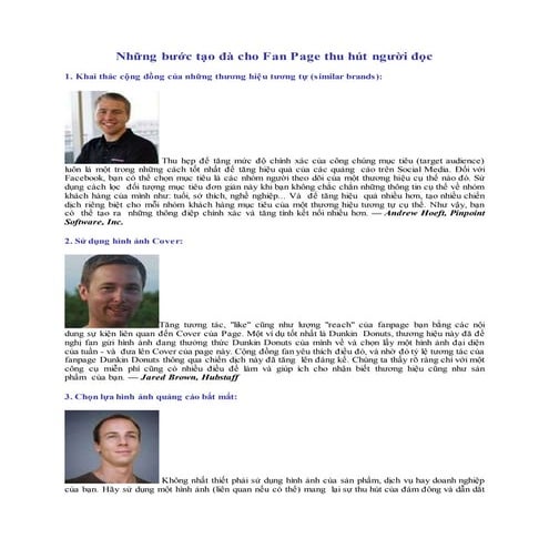 Hướng để tạo một fanpage thu hút