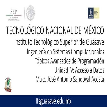 Tópicos Avanzados de Programación - Unidad 4 Acceso a datos