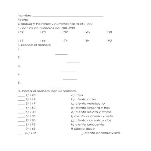 Tarea numeros hasta 300