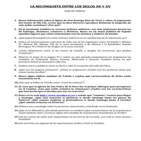 Tareas reconquista ii