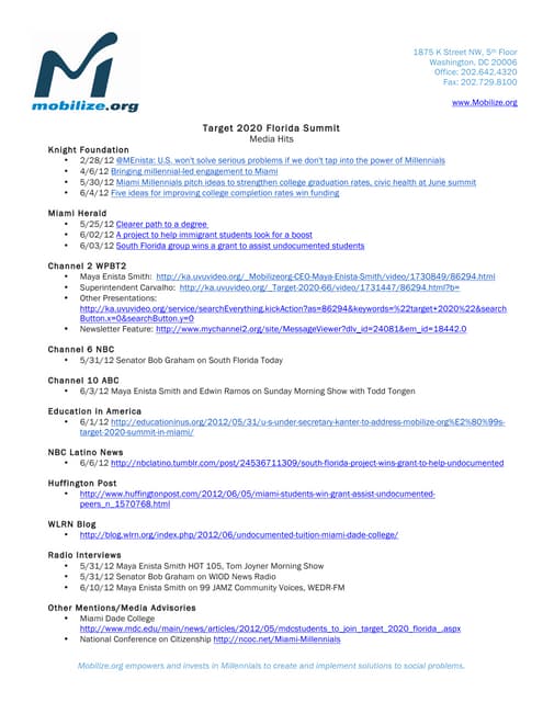 Target 2020 florida press hits