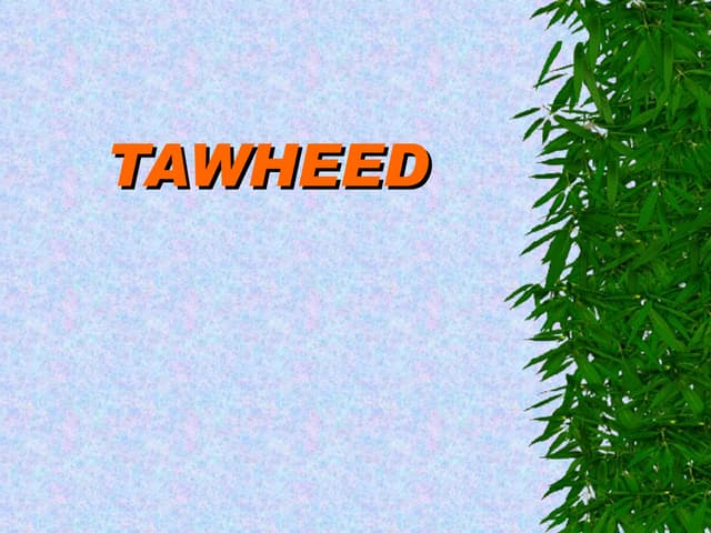 Tawheed and its types