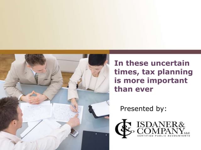 Tax Planning by Isdaner & Company, Philadelphia area certified public account...
