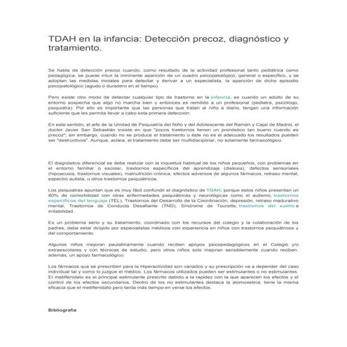 Tdah en la infancia