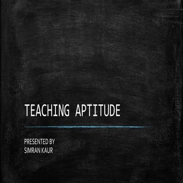 Teaching aptitude