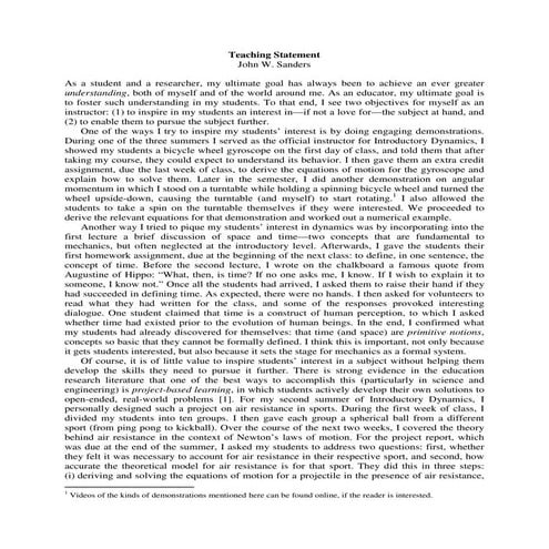 Teaching Statement