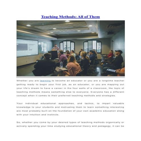 Teaching methods all of them