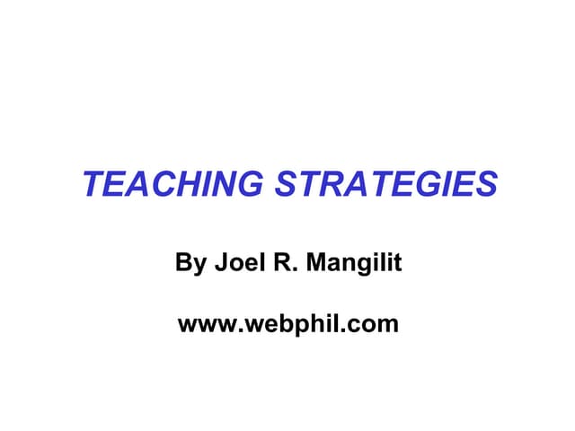 Teaching Strategies - The Secrets