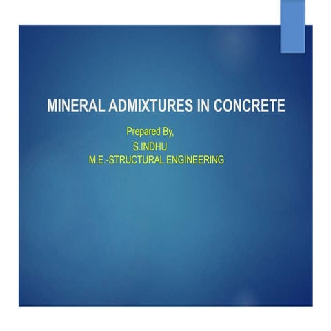 Concrete mineral admixtures