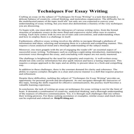 Techniques For Essay Writing.pdf