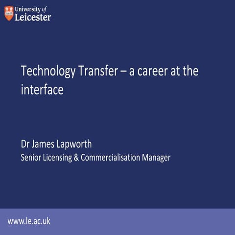 Technology transfer: a career at the interface