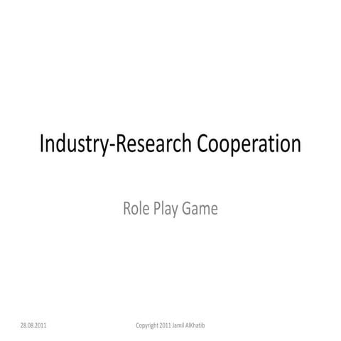 Tech Transfer Role Game