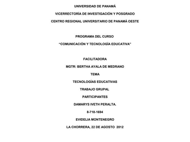 Tecnologia educativa diapositiva