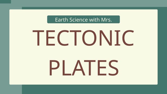 Tectonic Plates Science Educational Presentation in Green and Brown Illustrat...