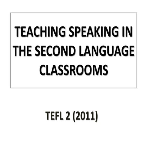 the principles of teaching speaking