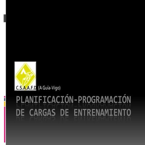 Tema 16. Planificación Programación de Cargas de Entrenamiento