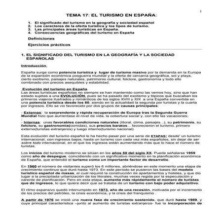 Tema 17. El turismo en España