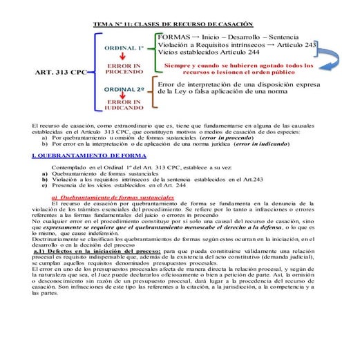 Clases de recurso de casación