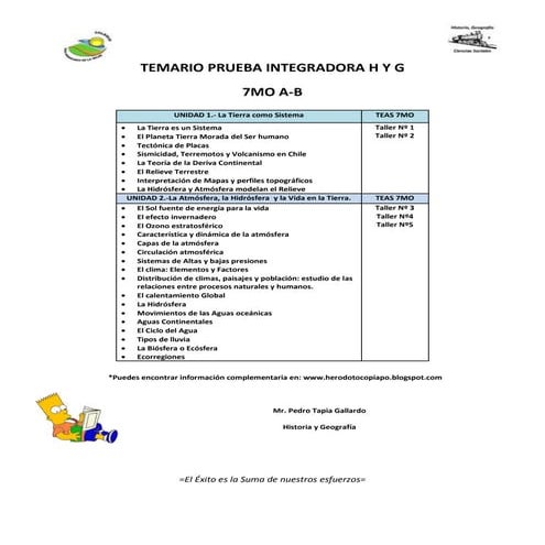 Temario prueba integradora 7 mo