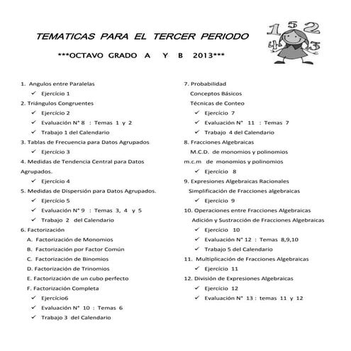 Tematica  para  el  tercer  periodo