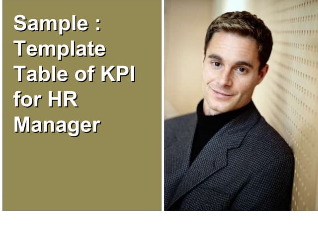 KPI for HR Manager - Sample of KPIs for HR
