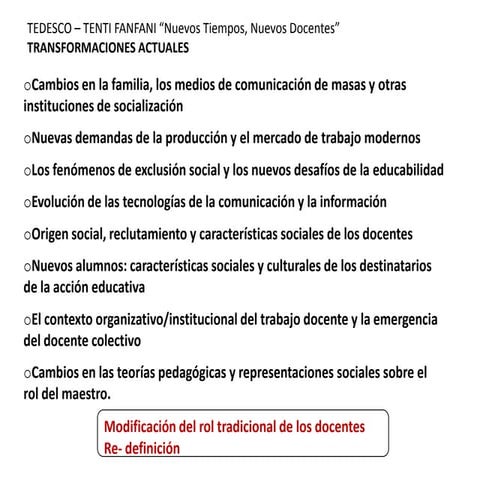 Nuevos tiempos, nuevos docentes