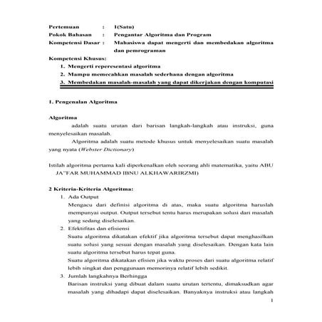 Pengantar Algoritma Dan Program