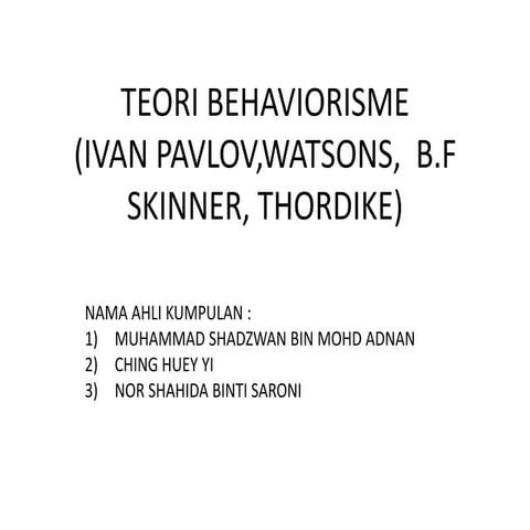Teori behaviorisme