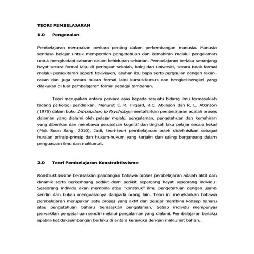 Teori pembelajaran konstruktivisme