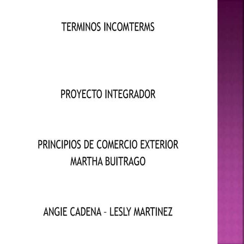 TERMINOS INCOMTERMS 