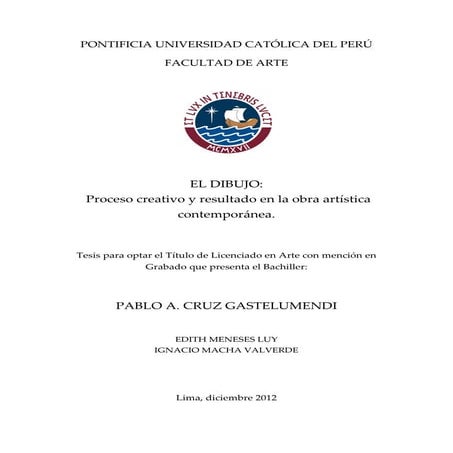 EL DIBUJO: proceso creativo y resultado en la obra artística contemporanea