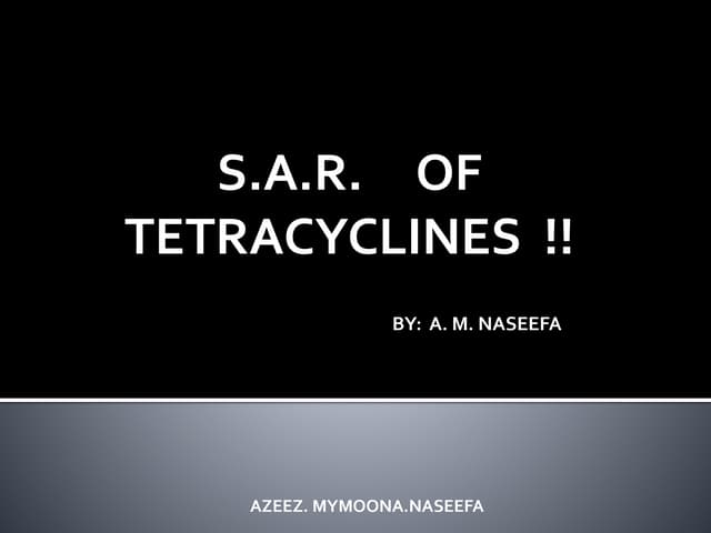 Tetracycline sar