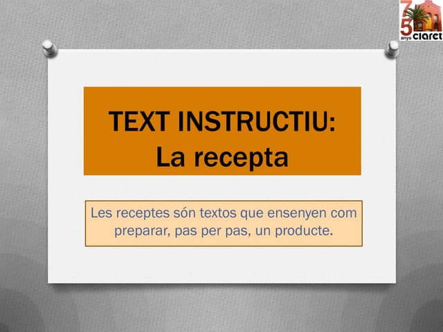 Text instructiu: La recepta